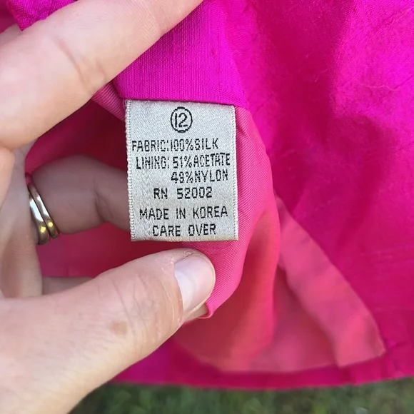 Women’s Vintage 90’s Liz Claiborne pink blazer. 100% silk. Size 12. - Picture 7 of 7